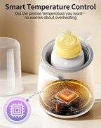 12 in 1 Fast Baby Bottle Warmer with Even Heating No Hot Spots, Night Mode, Sterili-zing, Constant Temp Milk Warmer for Breastmilk & Formula, Fits All Bottles Grey