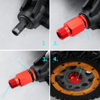 +50MM Wheel Hex Hubs Adapters for 1/5 LOSI DBXL 2.0 RC Car Truck Upgrade Parts (Red)