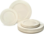 " OCCASIONS " 120 plates Pack 60 Guest Wedding Party Disposable Plastic Plates Set - 60 x 9'' Luncheon + 60 x 6.25'' Dessert plates - (Plain White)
