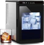 1.6" Crystal Clear Ice Maker Countertop-Produces 9 Clear Cubic Ice per Hour, 24H Timer, Self-Cleaning Countertop Ice Cube Maker with 5 Ice Cube Sizes for Whiskey & Cocktails, ETL Listed