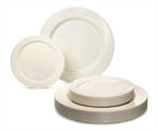 " OCCASIONS " 120 plates Pack 60 Guest Wedding Party Disposable Plastic Plates Set - 60 x 9'' Luncheon + 60 x 6.25'' Dessert plates - (Plain White)