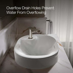 "KOHLER 31705-1-0 Chalice 22-3/4"" Oval Vessel Bathroom Vanity Sink Basin with Single Faucet Deck Hole, Bathroom Sinks Above Counter, White "
