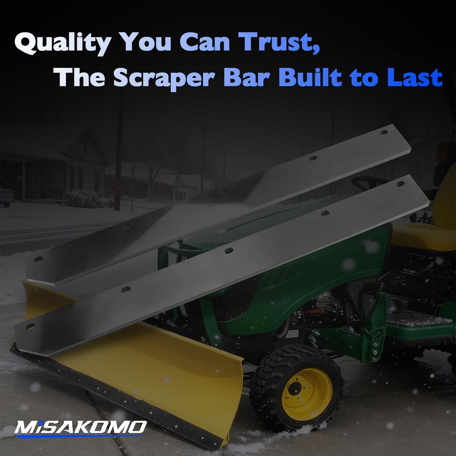 1/2" Heavy Duty Poly Cutting Edge Scraper Bar Compatible with John Deere 54" Front Mount Snow Blade Plow, Replace# M75679