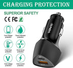 (10pack) SUNDA USB C Fast Car Charger 51W Dual Ports PD/PPS&QC3.0, Cell Phone Automobile Chargers, for Apple Smart-Phones and Android Car Charger, Compatible with iPhone 16/15 Pro/14 Mini/iPhone 13