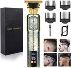 for Mens Cordless   T-Blade Trimmer Professional Haircut & Grooming Kit Rechargeable Clippers Hair Trimmer Shaver Cutting Kit with LCD Display (Gold)