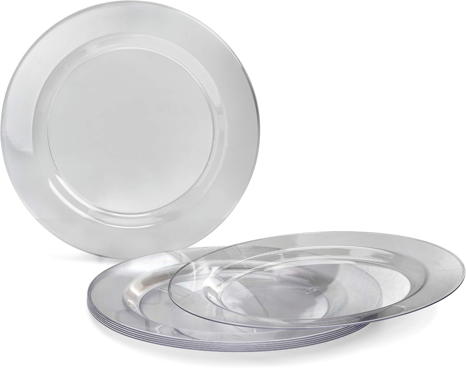 " OCCASIONS " 120 Plates Pack,(60 Guests) Heavyweight Premium Wedding Party Disposable Plastic Plates Set -60 x 10.5'' Dinner + 60 x 7.5'' Salad/Dessert (Plain Clear)