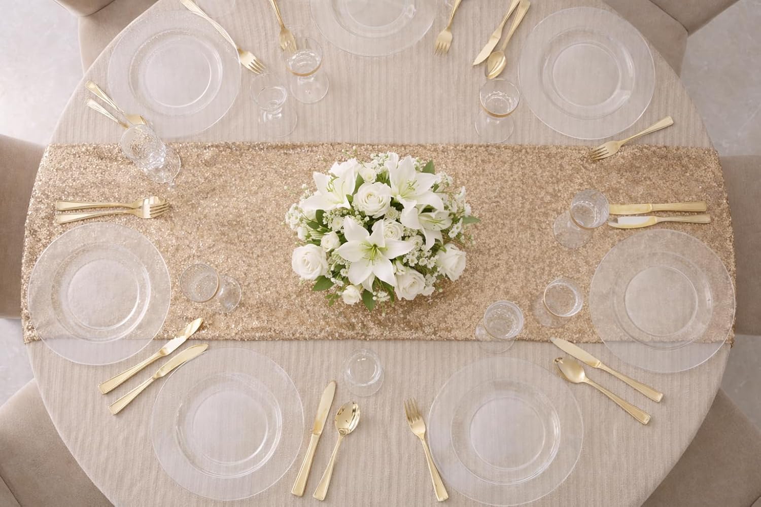 " OCCASIONS " 120 Plates Pack,(60 Guests) Heavyweight Premium Wedding Party Disposable Plastic Plates Set -60 x 10.5'' Dinner + 60 x 7.5'' Salad/Dessert (Plain Clear)