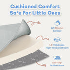 1.5" Thick Baby Play Mat for Floor Tummy Time, Large Pro Soft Foam Activity Playmats Playroom, Easy Care with Non-Slip Safe for Infant Toddler Kids Crawling79 x 118" (Light Grey)