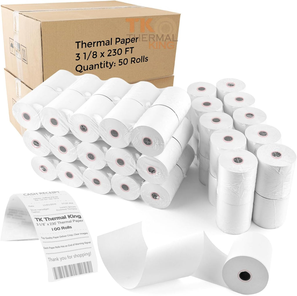 (100 Rolls) 2 1/4" x 50' Thermal Paper, POS Receipt Paper for Retail Business Cash Register, Fits All Credit Card Terminal