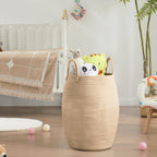 105L Extra Large Laundry Hamper Basket by Fiona's magic, Woven Tall Clothes Hamper for Storage Blanket, Toys and Dirty Cothes in Bedroom and Living Room Organizer, Brown & Black