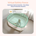 1080P WiFi Baby Monitor with Camera and Audio, Pan-Tilt-Zoom Video Camera, 4'' IPS Screen, HD Night Vision, Motion & Cry Detection, 360° View, Temperature Sensor, Feeding Reminder, Lullabies