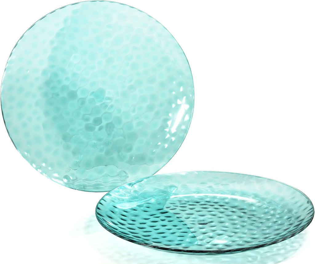 " OCCASIONS " 120 Plates Pack, Disposable Wedding Party Plastic Plates (7.5'' Appetizer/Dessert Plate, Rio in White & Pearled Green)