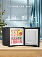 1.1 Cu.Ft Mini Freezer with Reversible Door, Ultra Quiet (43dB) Safe for Bedroom & Dorm, Countertop Size with Adjustable Temperature Control, Removable Shelf
