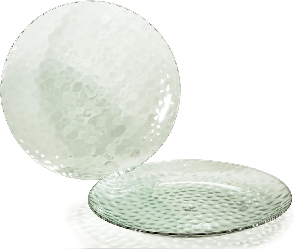 " OCCASIONS " 120 Plates Pack, Disposable Wedding Party Plastic Plates (7.5'' Appetizer/Dessert Plate, Rio in White & Pearled Green)