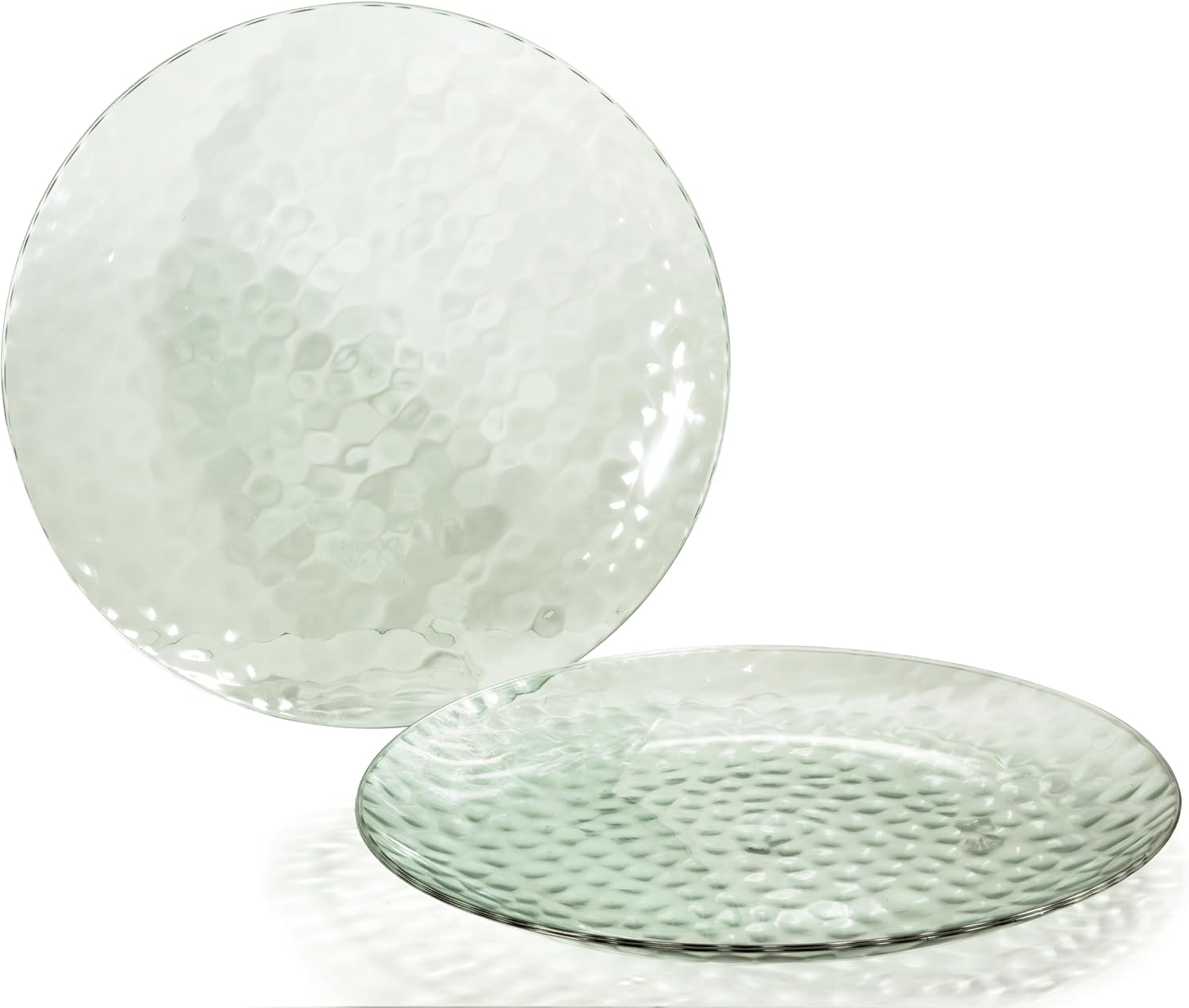 " OCCASIONS " 120 Plates Pack, Disposable Wedding Party Plastic Plates (7.5'' Appetizer/Dessert Plate, Rio in White & Pearled Green)