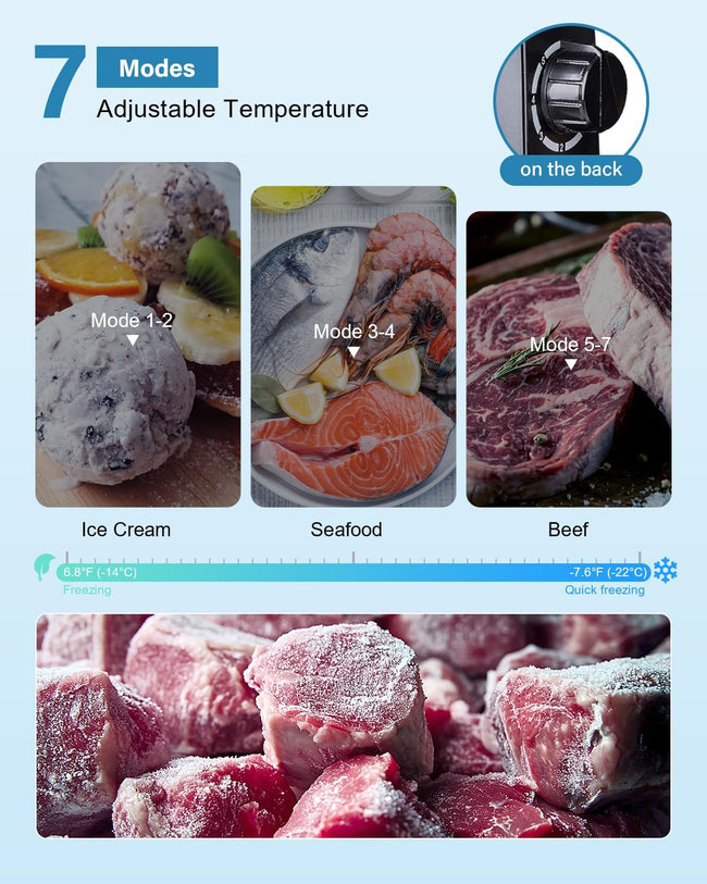 1.1 Cu.ft Mini Freezer - Compact Upright Freezer with 7 Adjustable Thermostat, Removable Shelf, Reversible Single Door, 360°Uniform Cooling Small freezer for Home Office Kitchen Dorm, Silver Main Image