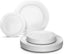" OCCASIONS " 120 plates Pack 60 Guest Wedding Party Disposable Plastic Plates Set - 60 x 9'' Luncheon + 60 x 6.25'' Dessert plates - (Plain White)