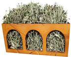 "Closed Bottom Hay Feeder Natural Pine Wood Arch Guinea Pig Hay Rack with Option to Attach to Cage (Warm Cherry with Bottom)