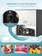 1.1 Cu.Ft Mini Freezer with Reversible Door, Ultra Quiet (43dB) Safe for Bedroom & Dorm, Countertop Size with Adjustable Temperature Control, Removable Shelf