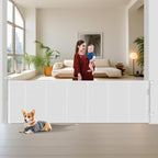 120 inch Retractable Baby Gates 34 inch Tall, Retractable Gate with Reinforced Strip Design to Prevent Crawling Through, 10 FT Extra Wide Retractable Dog Gate for Indoor/Outdoor
