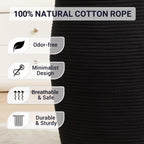 105L Extra Large Laundry Hamper Basket by Fiona's magic, Woven Tall Clothes Hamper for Storage Blanket, Toys and Dirty Cothes in Bedroom and Living Room Organizer, Brown & Black