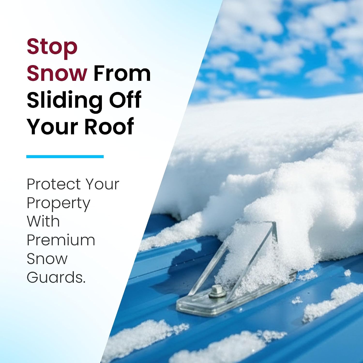 10 Pack Snow Guards for Metal Roofs – with Perfect Seal Gaskets & Screws – Heavy-Duty Polycarbonate Roof Snow Stops Prevent Sliding Snow & Ice | Made in USA