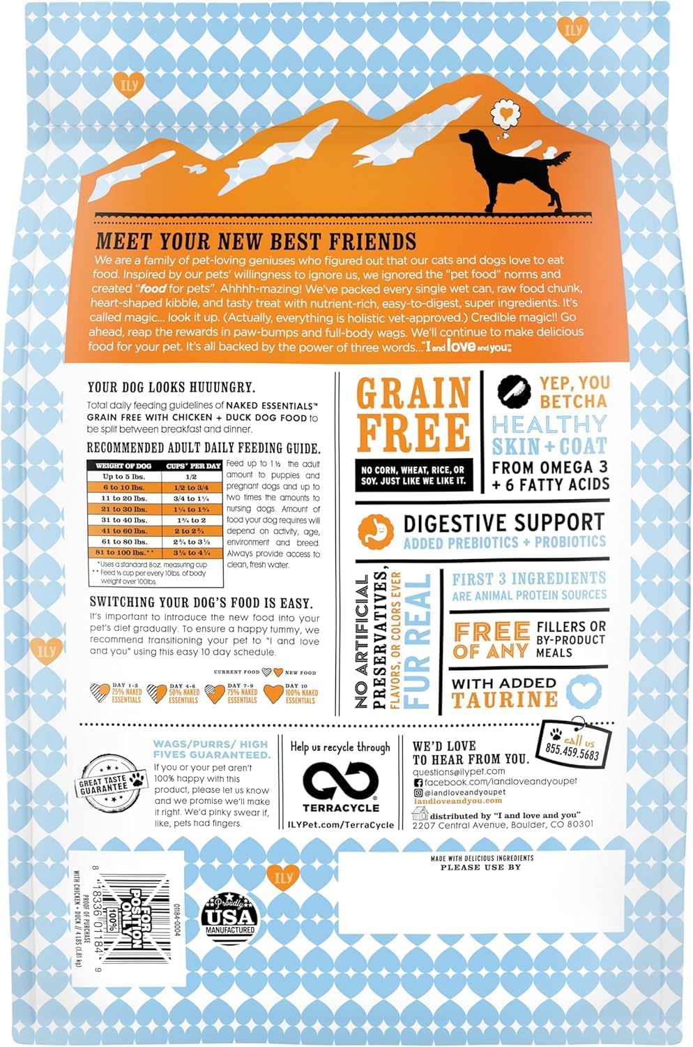 "I And Love And You" Naked Essentials Dog Food: Lamb & Bison + Chicken & Duck