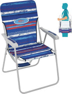 #WEJOY Folding Beach Chair for Adults, Lightweight Beach Chair with Shoulder Straps, High Back Camping Chairs with Hard Armrest, Supports 300lbs for Outdoor Lawn Concert