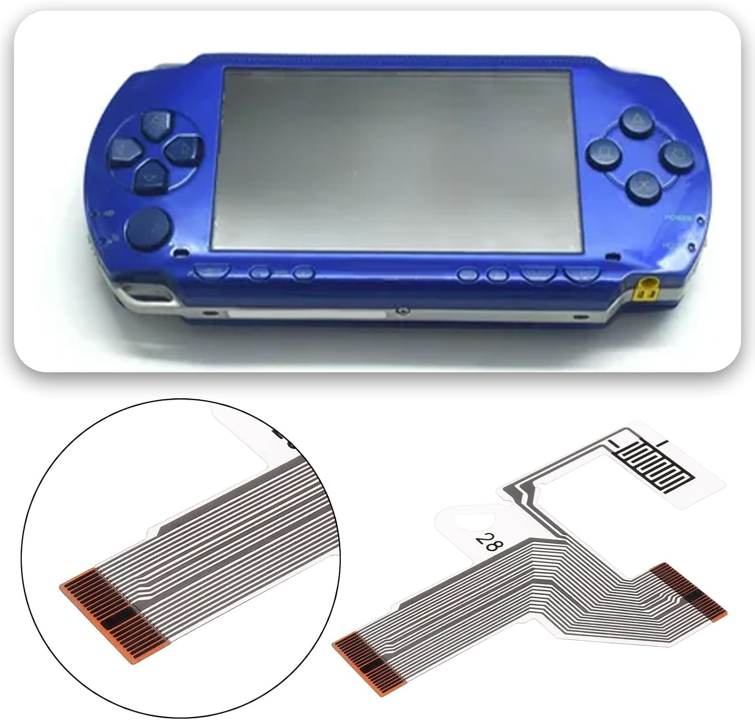 1 Set Flex Cable with Left Key Volume Right Keypad Buttons Controllers Ribbon Connector Replacement Part Compatible with Sony PSP 2000