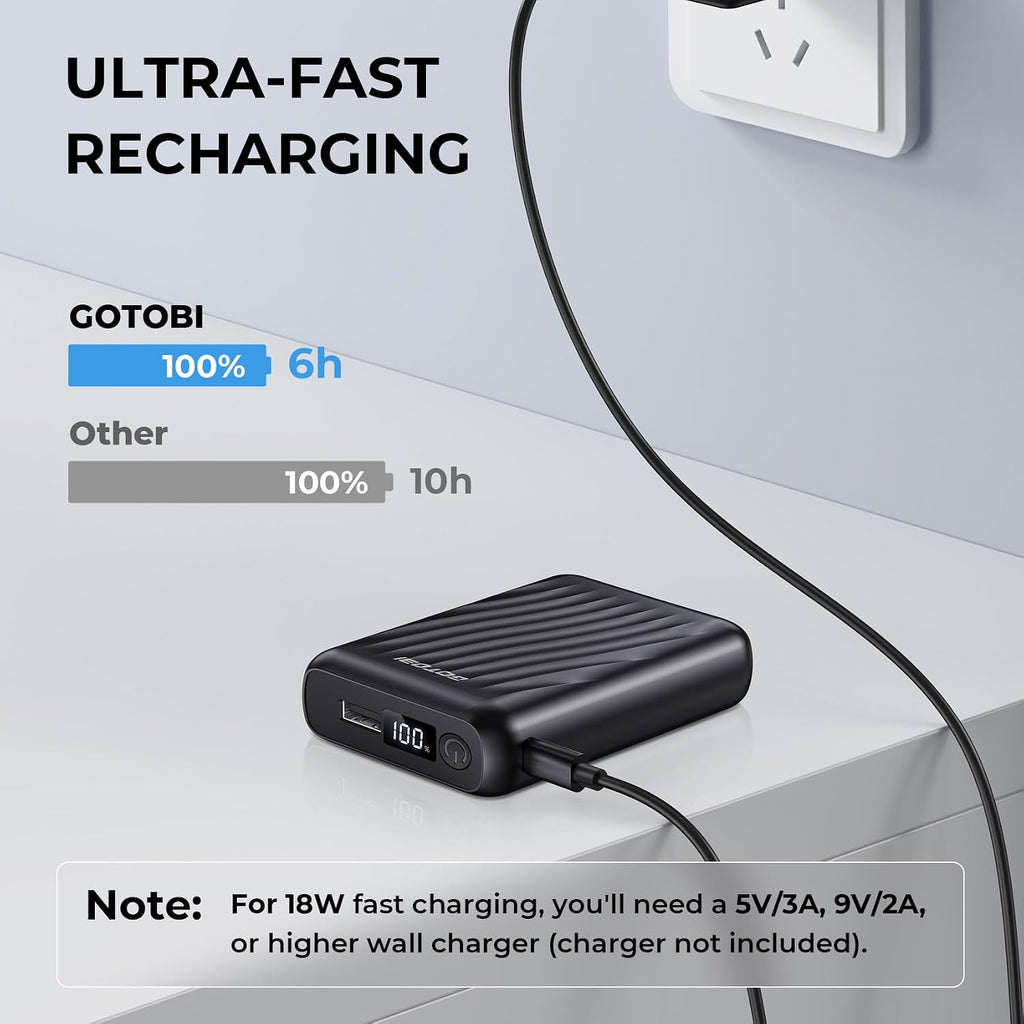 Heated Jacket Battery Pack - Power Bank with LED Display and 2 Adapter Cables for Wulcea, ULUSERN, Genovega, and Other Outdoor Heating Coat