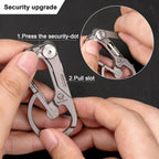 (Upgraded) RovyVon U4 Pro+ Plus Titanium Carabiner Clip, Small EDC Carabiner Keychain Multitool Hidden Folding Knife and Dual-Bit Screwdriver Set, Utility EDC Gadgets for Men Women Outdoor Daily Carry