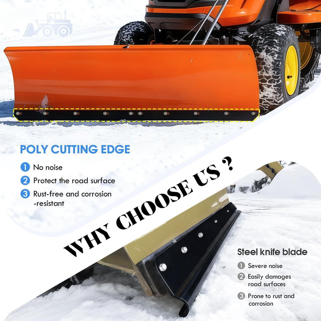 1/2" Poly Cutting Edge for Snow Plow, John Deere Snow Plow Attachment Direct Replacement 54” Snow Plow Model M75674,Easy Installation