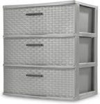 "SEDLAV 3 Drawer Wide Diamond Plastic Storage Cart - Soft Silver Finish, Versatile Storage Solution for Home, Office, or Dorm Rooms"