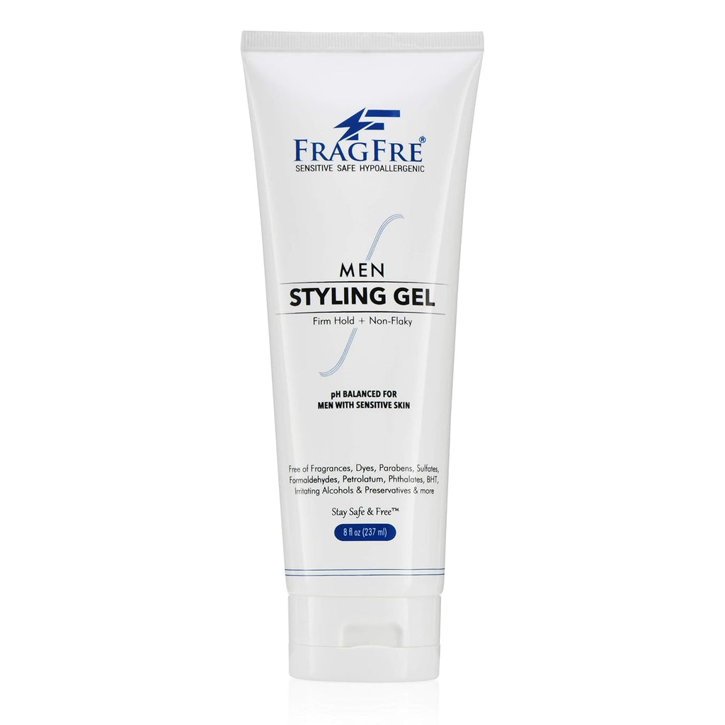 "FRAGFRE Hair Styling Gel, 8 fl oz, Extra Hold, Non Toxic & Flaky, Alcohol Free, Unscented, Color Safe, Provides Strong Firm Hold, No Residue, For Men and Women"