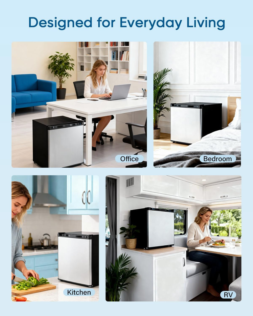 1.1 Cu.ft Mini Freezer - Compact Upright Freezer with 7 Adjustable Thermostat, Removable Shelf, Reversible Single Door, 360°Uniform Cooling Small freezer for Home Office Kitchen Dorm, Silver