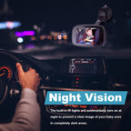 1080P Baby Car Mirror, Shybaby 4.3" Baby Car Camera Monitor with 170° Wide View, HD Night Vision Function and Reusable Sucker Bracket, Safety Rear Facing Cars Set Camera for Infants Kids Toddlers