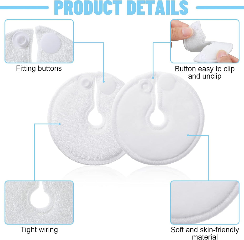 100 Pieces G Tube Pads G Tube Button Covers Peg Feeding Supplies Feeding Pads Holder Peritoneal Abdominal Soft Absorbent Button Covers Holder for Nursing Care