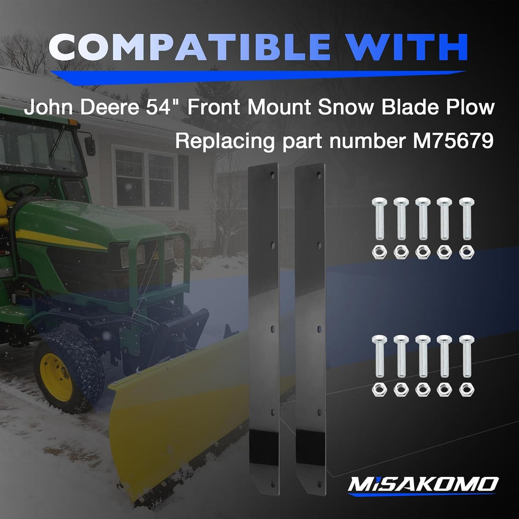 1/2" Heavy Duty Poly Cutting Edge Scraper Bar Compatible with John Deere 54" Front Mount Snow Blade Plow, Replace# M75679