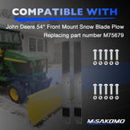1/2" Heavy Duty Poly Cutting Edge Scraper Bar Compatible with John Deere 54" Front Mount Snow Blade Plow, Replace# M75679