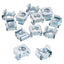 1/4-20 Cage Nut, 10Pcs Snap-in Cage Nuts, Carbon Steel Zinc Plated Metric Nut for Server Rack Cabinet, Silver
