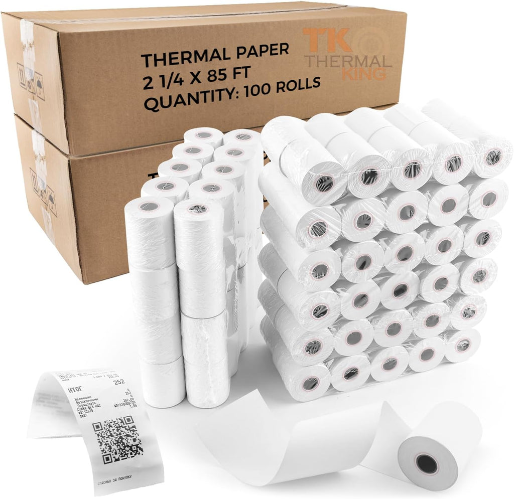 (100 Rolls) 2 1/4" x 50' Thermal Paper, POS Receipt Paper for Retail Business Cash Register, Fits All Credit Card Terminal