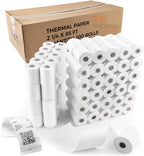 (100 Rolls) 2 1/4" x 50' Thermal Paper, POS Receipt Paper for Retail Business Cash Register, Fits All Credit Card Terminal