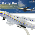 1/400 Scale Antonov-225 Mriya Military Transport Aircraft Miniature Ukrainian Painting Metal Diecast Carrier Airplane Model with Metal Stand for Aviation Enthusiasts Adults Collection or Gift