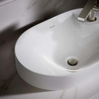 "KOHLER 31705-1-0 Chalice 22-3/4"" Oval Vessel Bathroom Vanity Sink Basin with Single Faucet Deck Hole, Bathroom Sinks Above Counter, White "