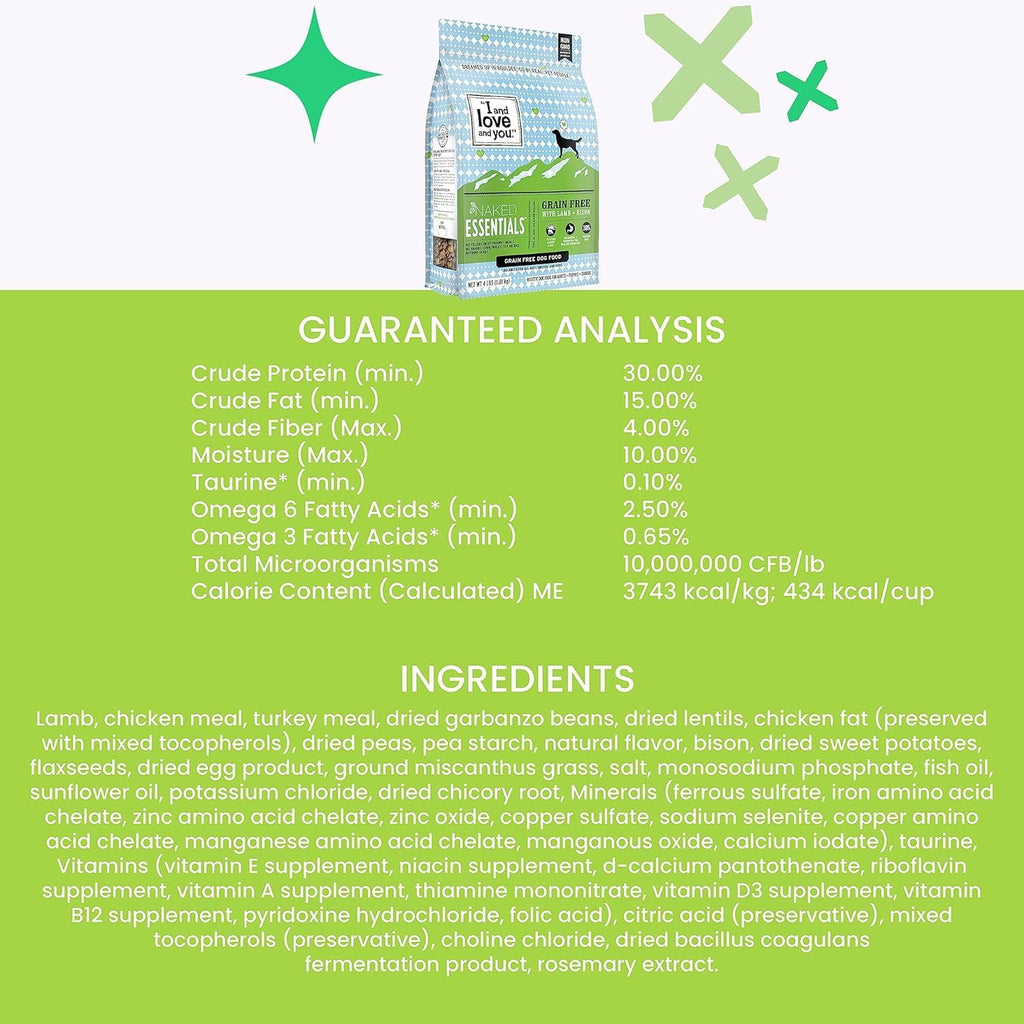 "I And Love And You" Naked Essentials Dog Food: Lamb & Bison + Chicken & Duck
