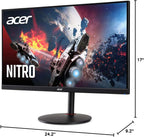"Acer Nitro XV272U Xbmiipruzx 27"" WQHD (2560 x 1440) Agile-Splendor IPS Monitor, AMD Radeon FREESYNC, Up to 270Hz, Up to 0.5ms, DisplayHDR400, 99% Adobe RGB, (DP, 2 x HDMI & USB Type-C 65W)", black