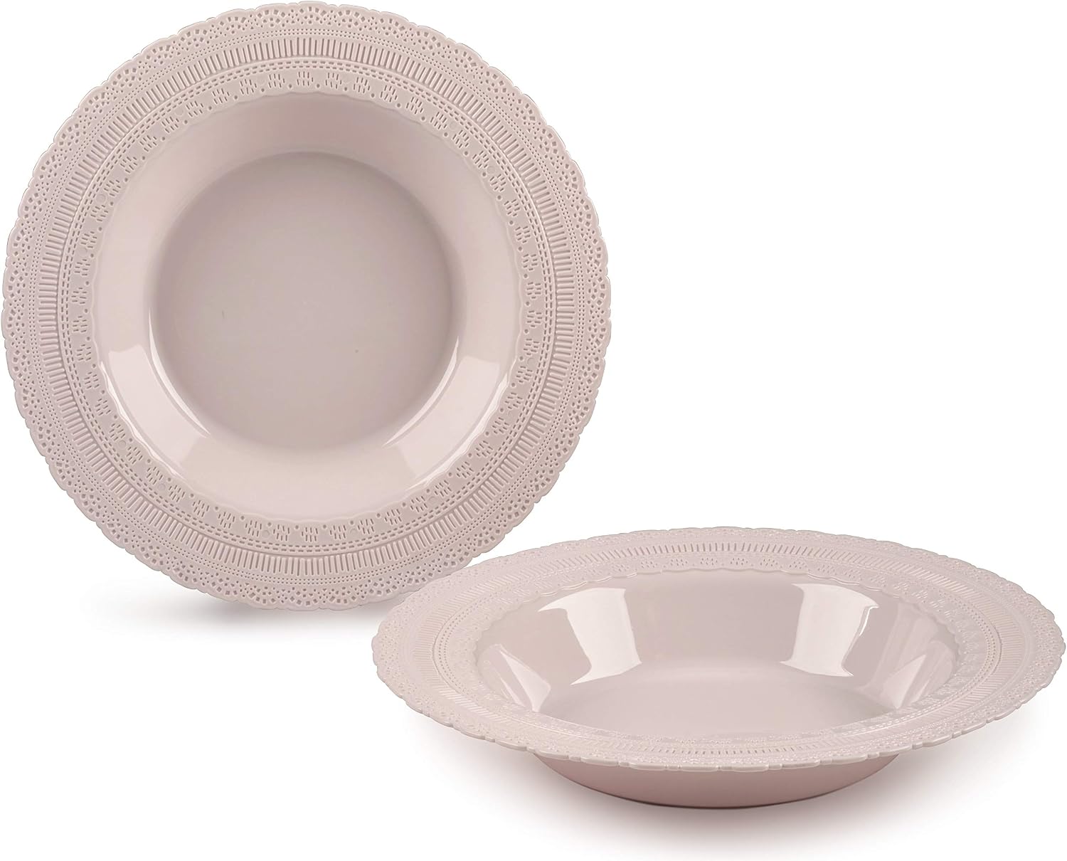 " OCCASIONS " 120 Plates Pack, Extra Heavyweight Disposable Vintage Wedding Party Plastic Plates (11'' Dinner Plate, Chateau in Blue)