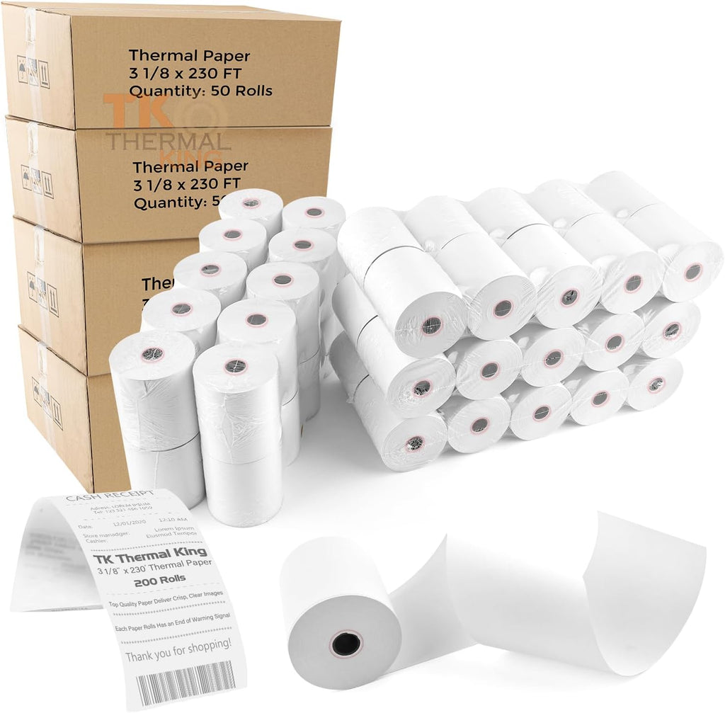 (100 Rolls) 2 1/4" x 50' Thermal Paper, POS Receipt Paper for Retail Business Cash Register, Fits All Credit Card Terminal
