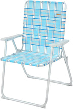 #WEJOY Folding Beach Chair for Adults, Lightweight Beach Chair with Shoulder Straps, High Back Camping Chairs with Hard Armrest, Supports 300lbs for Outdoor Lawn Concert