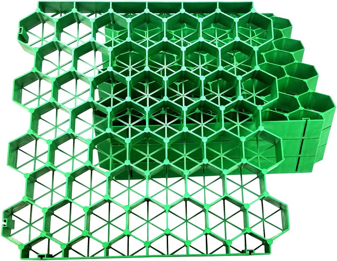 ( 1.9" Depth Permeable Grass Pavers for Your Grass Parking Lots, Access Roads, driveways, fire Lanes, RV and Boat Storage Pads - (Pack of 4-11 Sf) (Green)